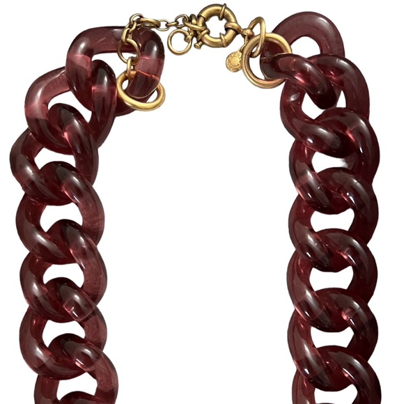J. Crew Raspberry Wine Lucite Links Necklace - Picture 2 of 3